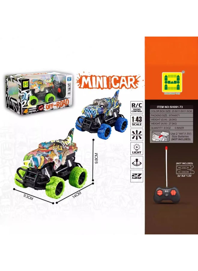 Generic - Variety Of Remote Control Car With Light Children's Four-way Simulation Off-road Remote Control Car Model Toys Wholesale-Color:Watermark Frame Big Footer Four-way Light Remote Control Car (including Three 1.2v Batteries + Usb Charging Stand Green) - Image 1