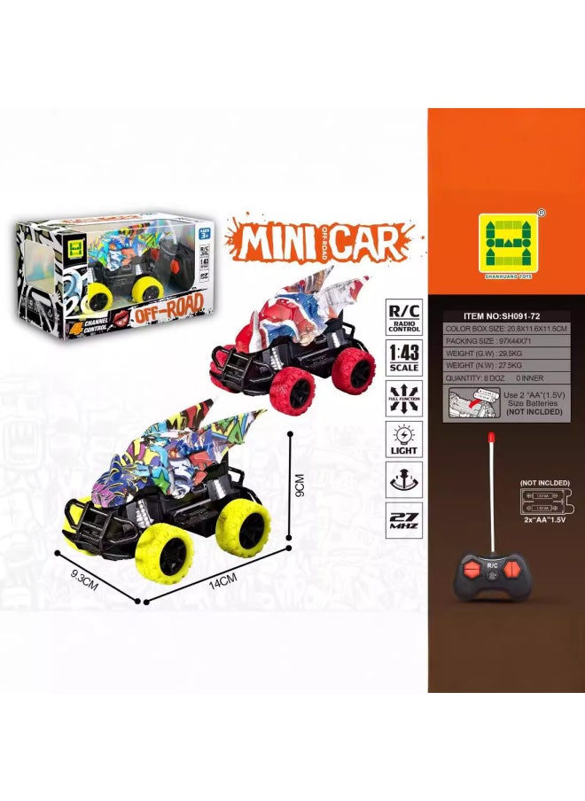 Generic - Variety Of Remote Control Car With Light Children's Four-way Simulation Off-road Remote Control Car Model Toys Wholesale-Color:Watermark Frame Big Footer Four-way Light Remote Control Car (including Three 1.2v Batteries + Usb Charging Stand Green) - Image 1