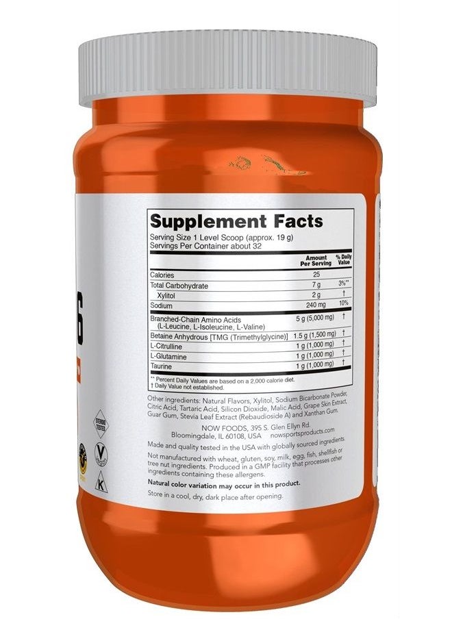 now - Sports Nutrition, BCAA (Branched Chain Amino Acids) Big 6, Grape Flavor, 600 Grams - Image 1