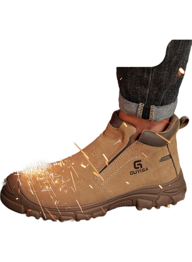 GUYISA Men'S Winter High-Top Welding Safety Shoes With Steel Toe Cap, Puncture-Resistant, Lightweight, And Safe Work Shoes 3025G 38 - Image 2