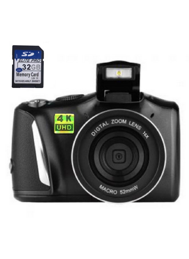 Generic English Product 48MP Digital Camera, Full HD Point And Shooting Camera With 3-inch R6S-4K-Body Color:Black +32G Card  - Image 1