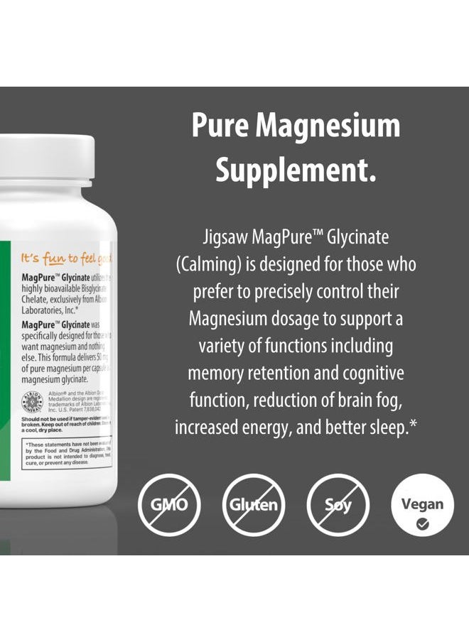 Jigsaw Health MagPure Glycinate | Premium Magnesium Glycinate Capsules | 120 Capsules  - Image 3