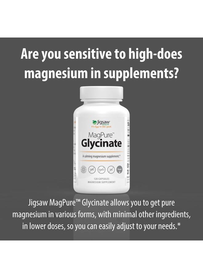 Jigsaw Health MagPure Glycinate | Premium Magnesium Glycinate Capsules | 120 Capsules  - Image 4