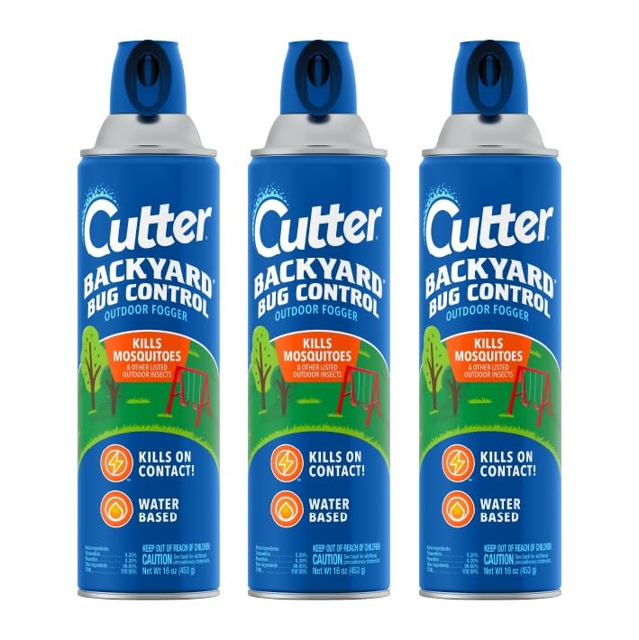 Cutter Backyard Bug Control Outdoor Fogger, Kills Mosquitoes, Fleas & Listed Ants, 16 Ounce, 3-Pack - Image 1