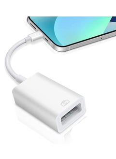 USB Camera OTG Adapter with Charging Port, Lightning Male to USB Female Adapter for iPhone/iPad/Card Reader/USB Flash Drive/Keyboard/Mouse Plug and Play
