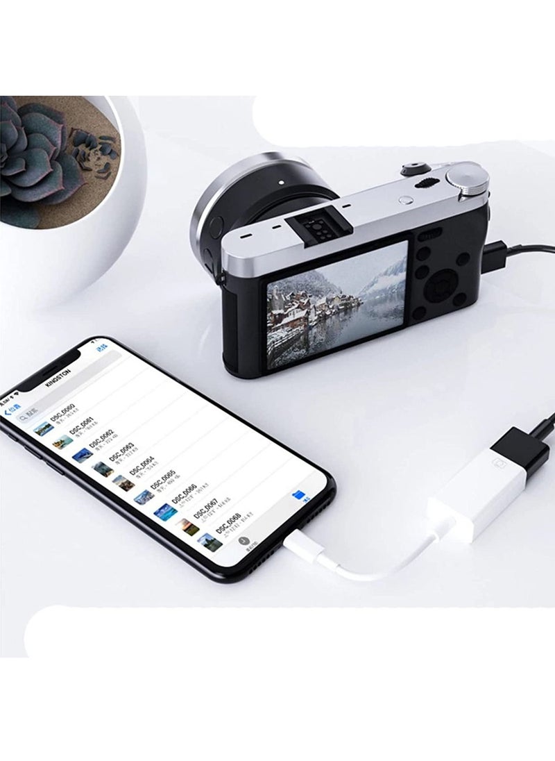 LEDIN - USB Camera OTG Adapter with Charging Port, Lightning Male to USB Female Adapter for iPhone/iPad/Card Reader/USB Flash Drive/Keyboard/Mouse Plug and Play - Image 1