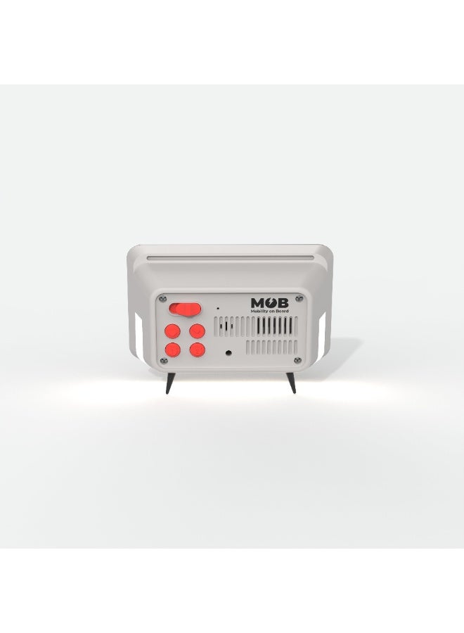 موب ساعة منبه رقمية ريترو MOB TVC‑80 مع عرض الوقت، التاريخ، الحرارة وإضاءة ليلية - Image 4