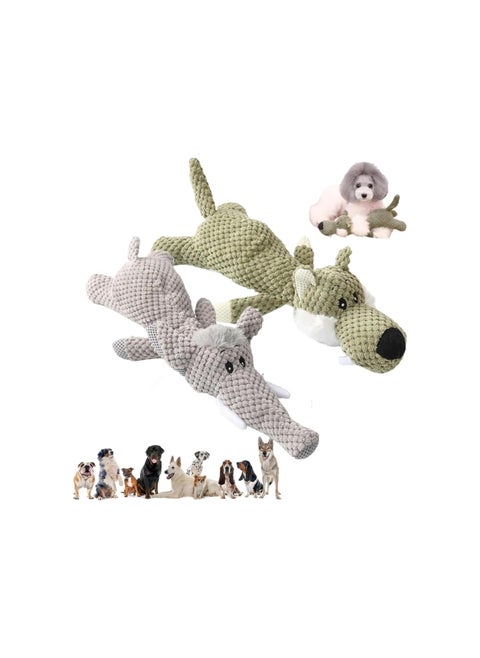 Chewhard Dog Toy, Invincible Robust Animal, Designed for Heavy Chewers, Invincipaw Animals for Heavy Chewers, Indestructible Dog Toys for Aggressive Chewers, Antarcking Dog Toy (Wolf+Elephant)
