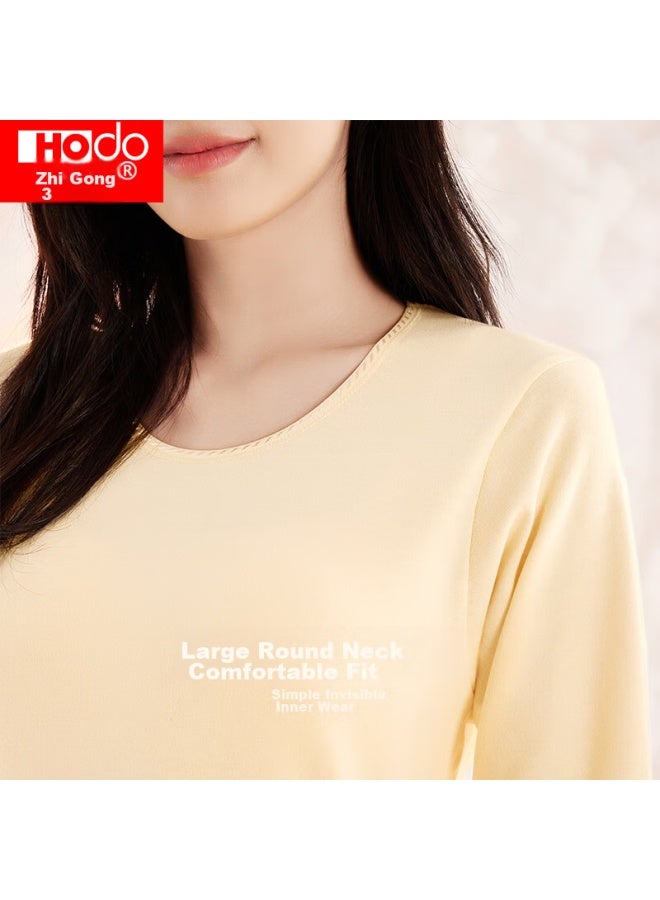 hongdou Hongdou Women's Autumn Underwear Set, Pure Cotton, Round Neck, Thin, Base Layer, Thermal Underwear  - Image 5