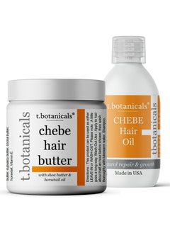 t.botanicals Chebe Oil And Butter Set For Hair Growth Organic From Chad Africa Set Of 4 Oz Chebe Oil And 8 Oz Chebe Butter With Horsetail (Lavender)  - Image 1