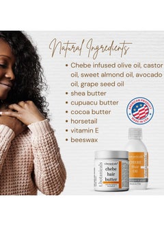t.botanicals Chebe Oil And Butter Set For Hair Growth Organic From Chad Africa Set Of 4 Oz Chebe Oil And 8 Oz Chebe Butter With Horsetail (Lavender)  - Image 5