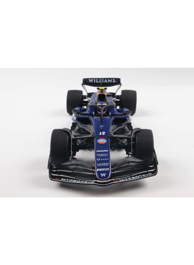 Solido Williams F1 Team FW46 Saudi Arabia GP 2024 L. Sargeant Diecast Model Car, 1:18 Scale Formula 1 Race Car, Blue Collector Display Model with Directional Wheels, No Openings - Image 1