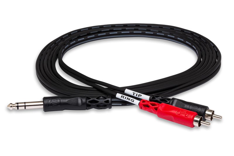 Hosa TRS-204 Inchsert Cable, 1/4 Inch TRS to Dual RCA, 13.1 Feet - Image 1