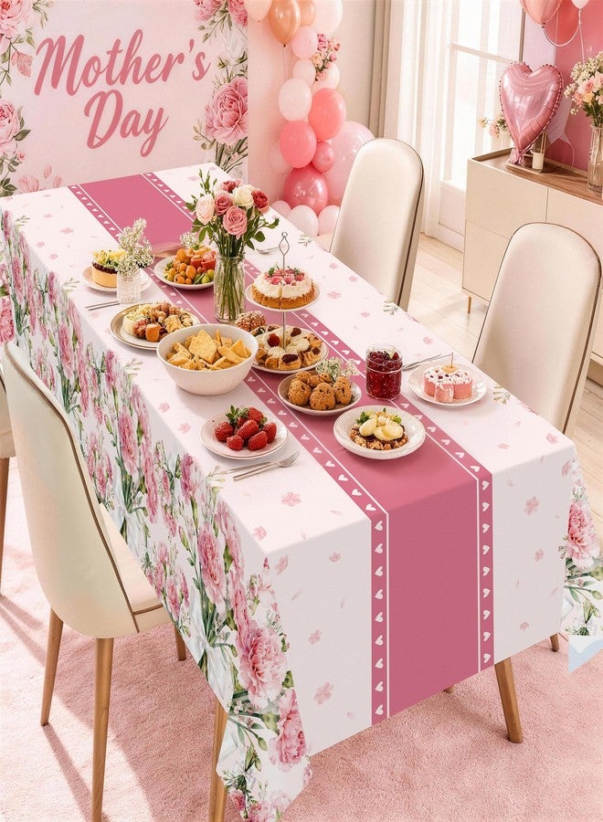 Kelool Mothers Day Decorations,3 Pack Mothers Day Table Cloth,Rectangle Tablecloth for Mother's Day Decorations,Plastic Table Cloth Cover Disposable for Mother's Day Party Supplies Decor 54 x 108 Inch - Image 4