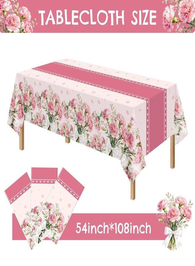 Kelool Mothers Day Decorations,3 Pack Mothers Day Table Cloth,Rectangle Tablecloth for Mother's Day Decorations,Plastic Table Cloth Cover Disposable for Mother's Day Party Supplies Decor 54 x 108 Inch - Image 5