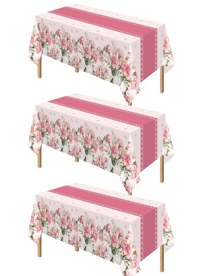 Kelool Mothers Day Decorations,3 Pack Mothers Day Table Cloth,Rectangle Tablecloth for Mother's Day Decorations,Plastic Table Cloth Cover Disposable for Mother's Day Party Supplies Decor 54 x 108 Inch - Image 1