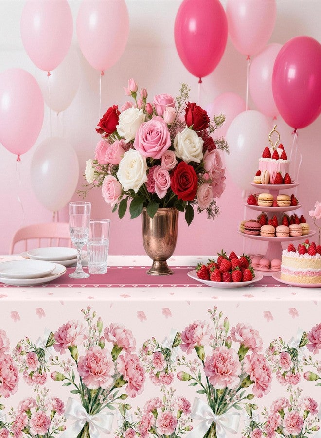 Kelool Mothers Day Decorations,3 Pack Mothers Day Table Cloth,Rectangle Tablecloth for Mother's Day Decorations,Plastic Table Cloth Cover Disposable for Mother's Day Party Supplies Decor 54 x 108 Inch - Image 2