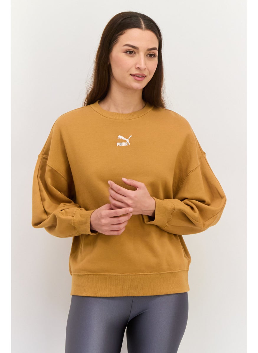 PUMA Women Sportswear Fit Long Sleeve Outdoor Sweatshirt, Brown  - Image 1