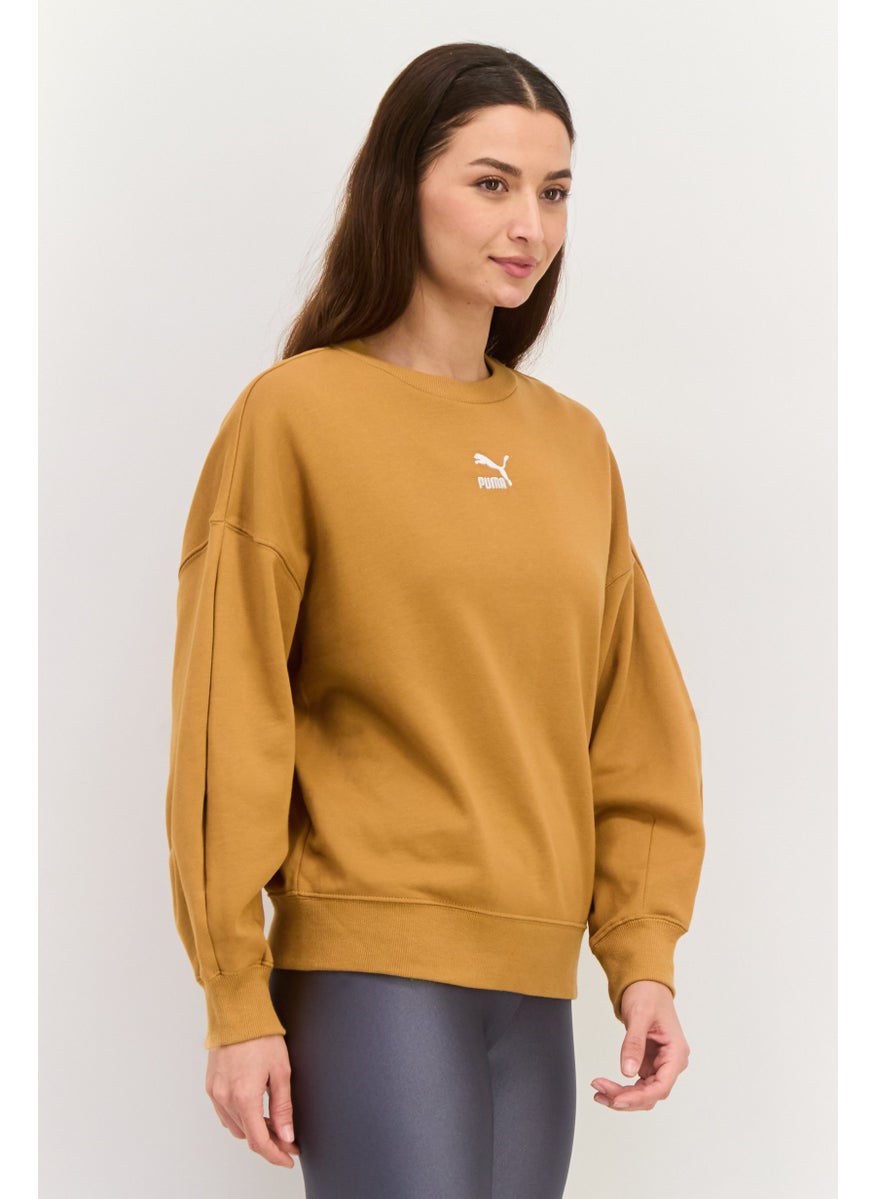 PUMA Women Sportswear Fit Long Sleeve Outdoor Sweatshirt, Brown  - Image 4