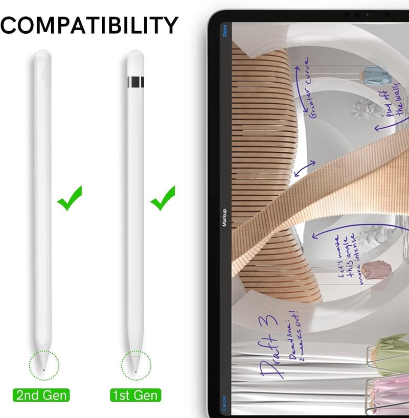 Aputue Replacement Tips for Apple Pencil, 2 Pack Metal Nibs Accessories Compatible with Apple Pencil Pro/1st/2nd Gen, Paper Feel Writing Experience for iPad Users - Image 4