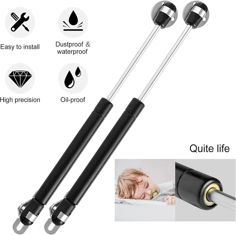2 Pcs 100N/22.5lb Gas Struts Spring Shocks Lift Support Soft Closing Hydraulic Door Hinge for Heavy Lid Cabinets Toy Chest Truck Rv Bed Boat Garage Lid Toolbox, Replacement Shock Absorber Accessories - Image 4