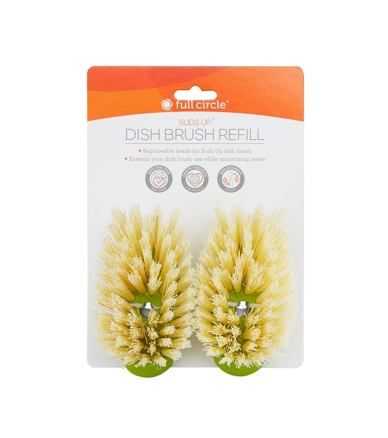 Full Circle Suds Up Soap Dispensing Dish Brush 2-pack Refill, Green - Image 4
