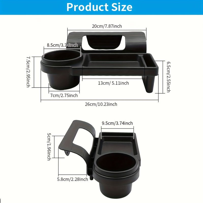 Car Door Side Storage Box With Drink Holder Multifunctional Organized Car Accessory Black - Image 2
