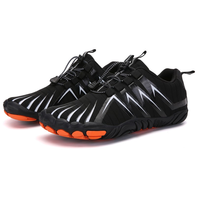 Cross-border Outdoor Hiking Shoes Mens and Womens Five-finger Barefoot Shoes Beach Shoes Wading Shoes Non-slip Tracing Shoes Hiking Shoes A23 Black