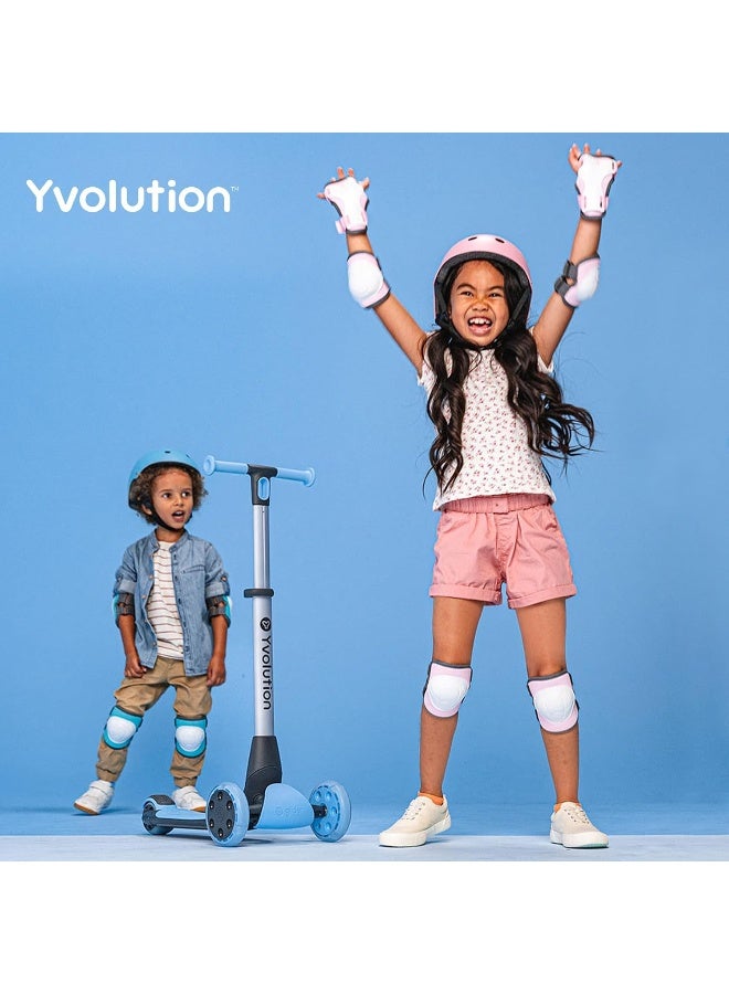 Yvolution Y Glider Nua Kick Scooters Three Wheeled, 4 Adjustable Height Glider with LED Flashing Light and Storage Hook, for Children Ages 3 Years and Up - Image 3