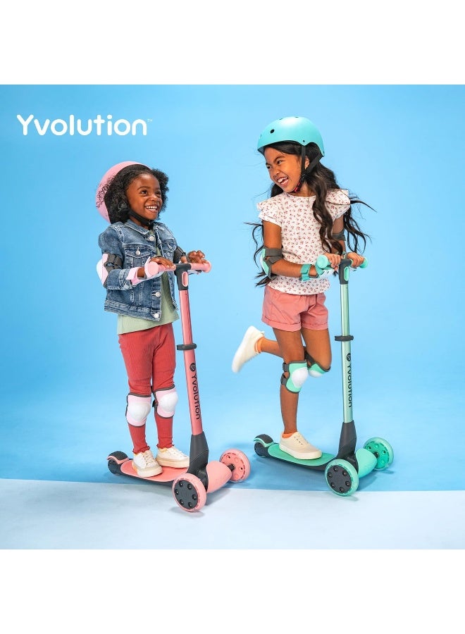 Yvolution Y Glider Nua Kick Scooters Three Wheeled, 4 Adjustable Height Glider with LED Flashing Light and Storage Hook, for Children Ages 3 Years and Up - Image 2
