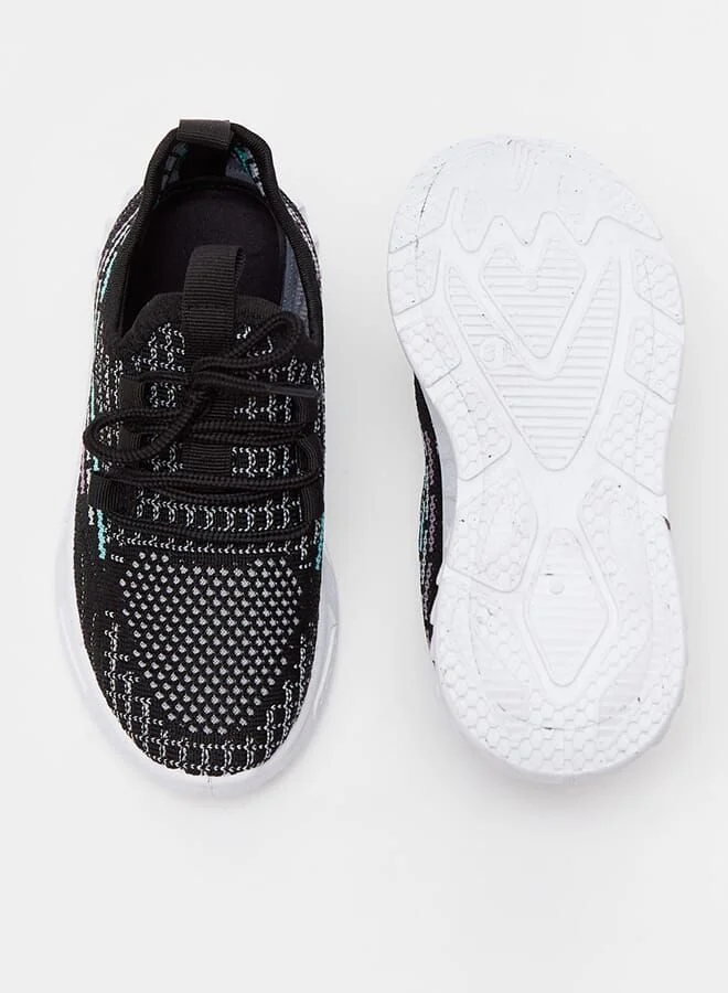 shoexpress Textured Sneakers With Lace-Up Closure