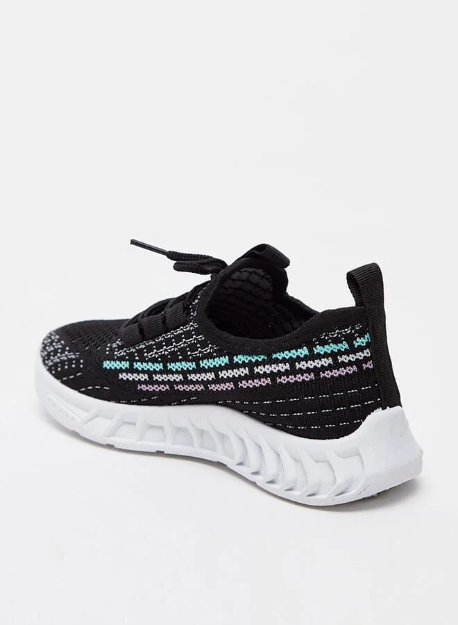 shoexpress Textured Sneakers With Lace-Up Closure