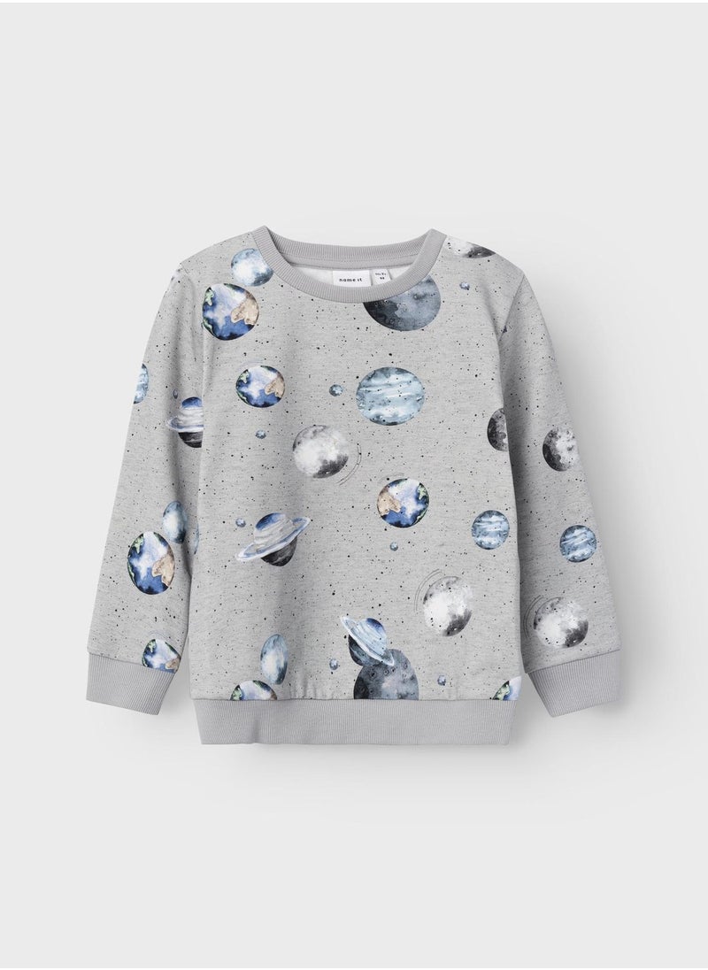 NAME IT - Kids Planet Print Sweatshirt - Image 1