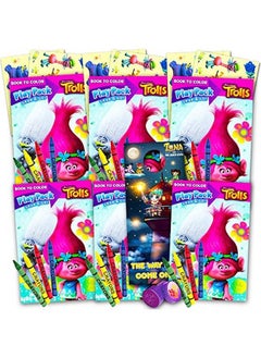 Trolls Ultimate Party Favors Packs For Kids Girls 6 Sets With Stickers Coloring Books And Crayons (Trolls Birthday Party Supplies)