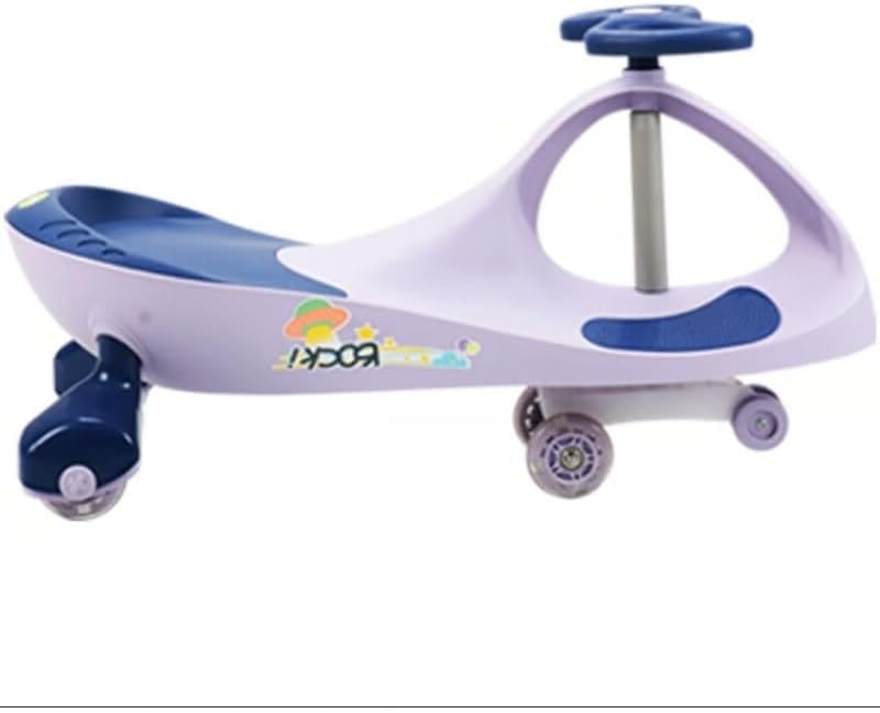 DORSA Twist and Turn Ride-On Swing Car with Light-Up Wheels for Kids - Purple - Image 4