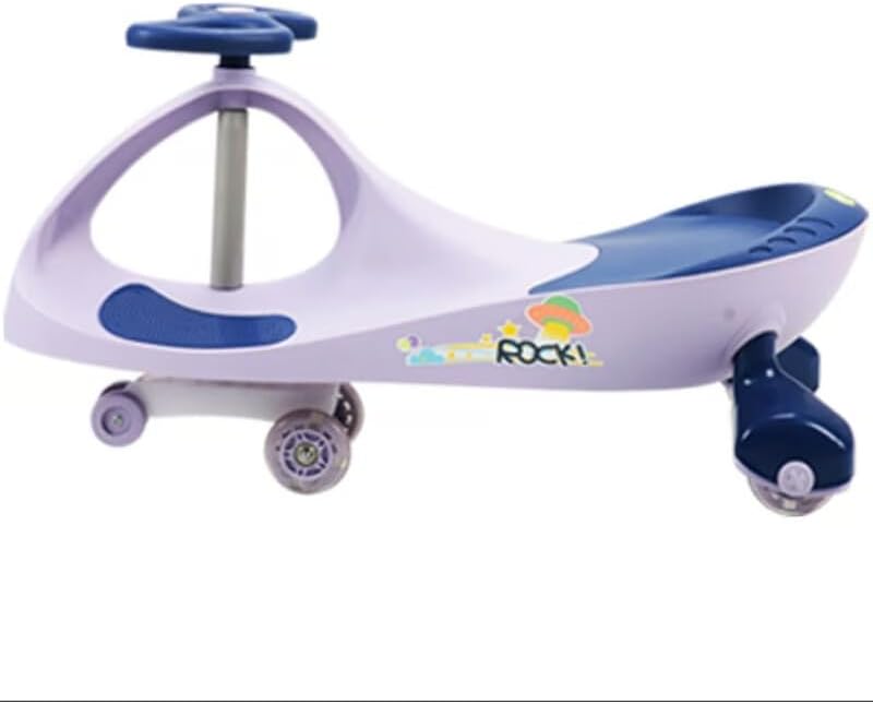 DORSA Twist and Turn Ride-On Swing Car with Light-Up Wheels for Kids - Purple - Image 3
