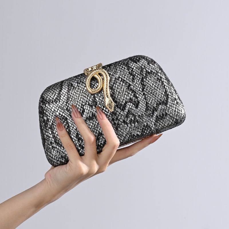 New Selling Vintage Snake Clutch Bag Dress Cheongsam Evening Bag Single Shoulder Crossbody Chain Banquet Bag For Women - Image 3