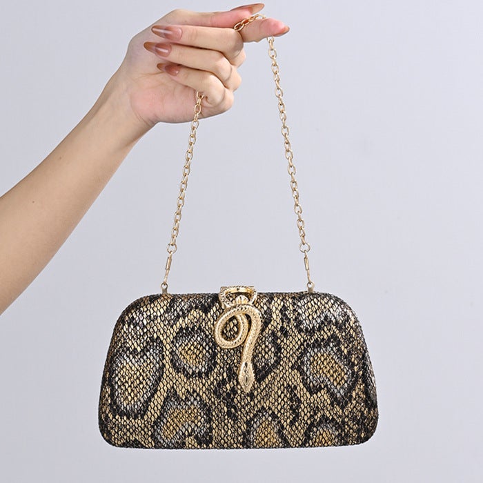New Selling Vintage Snake Clutch Bag Dress Cheongsam Evening Bag Single Shoulder Crossbody Chain Banquet Bag For Women - Image 2