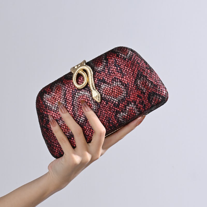 New Selling Vintage Snake Clutch Bag Dress Cheongsam Evening Bag Single Shoulder Crossbody Chain Banquet Bag For Women - Image 4