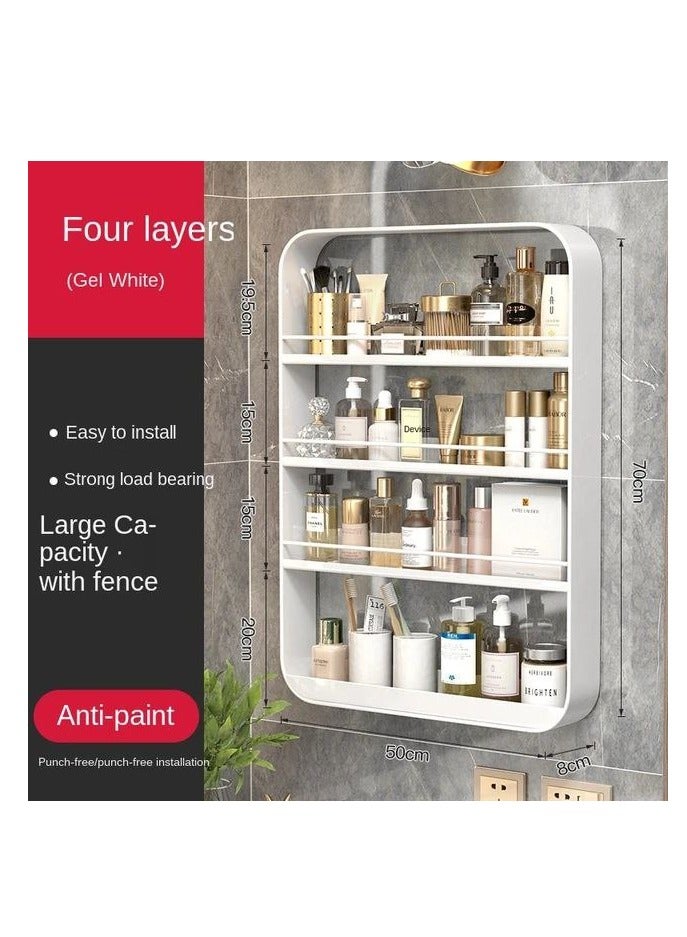 Punch-free dressing table storage rack, wall bathroom shelf, multi-layer wall mounted cosmetic comb rack… - Image 2
