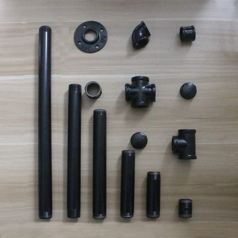 GeilSpace 1" × 28" Pre-Cut Black Metal Pipe, Industrial Steel Fits Standard One Inch Black Threaded Pipes and Fittings - Vintage DIY Industrial Shelving (1" × 28") - Image 3