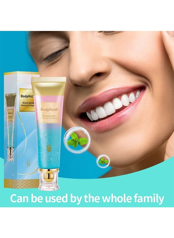 بودي أكسيل Niacinamide تبييض معجون الأسنان, Niacinamide معجون الأسنان, إزالة البقع ثلاثية تبييض معجون الأسنان الطبيعي لطيف, التنفس الطازج - Image 5
