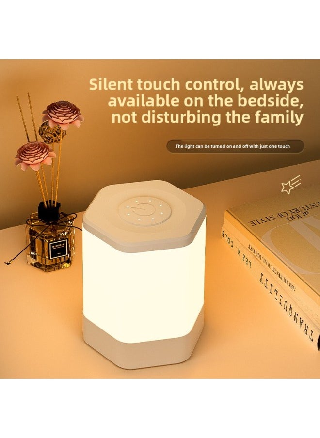 Generic - Creative Bedside Lamp Night Light Remote Control Table Lamp Decorative Lamp Hexagonal Lamp Rechargeable Table Lamp Led Eye Protection Lamp Color Mixing Lamp-Light Color: Charging Remote Control 2400 MA - Image 1