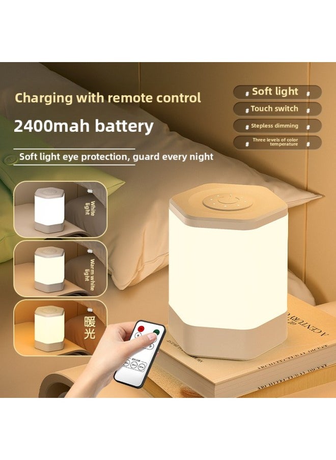 Generic - Creative Bedside Lamp Night Light Remote Control Table Lamp Decorative Lamp Hexagonal Lamp Rechargeable Table Lamp Led Eye Protection Lamp Color Mixing Lamp-Light Color: Charging Remote Control 2400 MA - Image 1