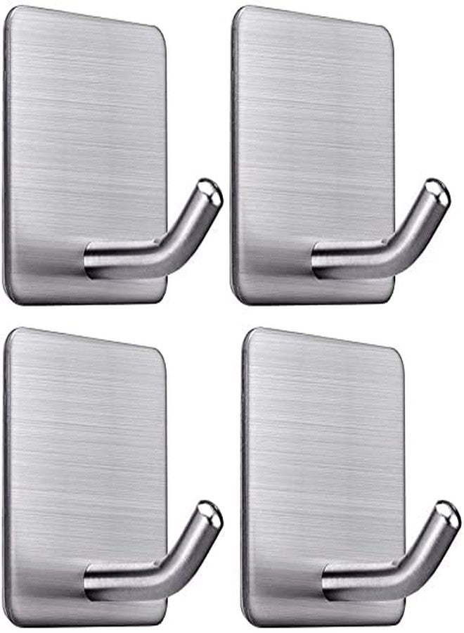 13 SOEME Stainless Steel Adhesive Towel Hooks - No Drill Required, Heavy Duty Waterproof Hooks for Hanging Towels, Keys, Clothes, and Bathroom, Kitchen, Shower Outdoor Organization (Silver, 2 Pcs) - Image 2