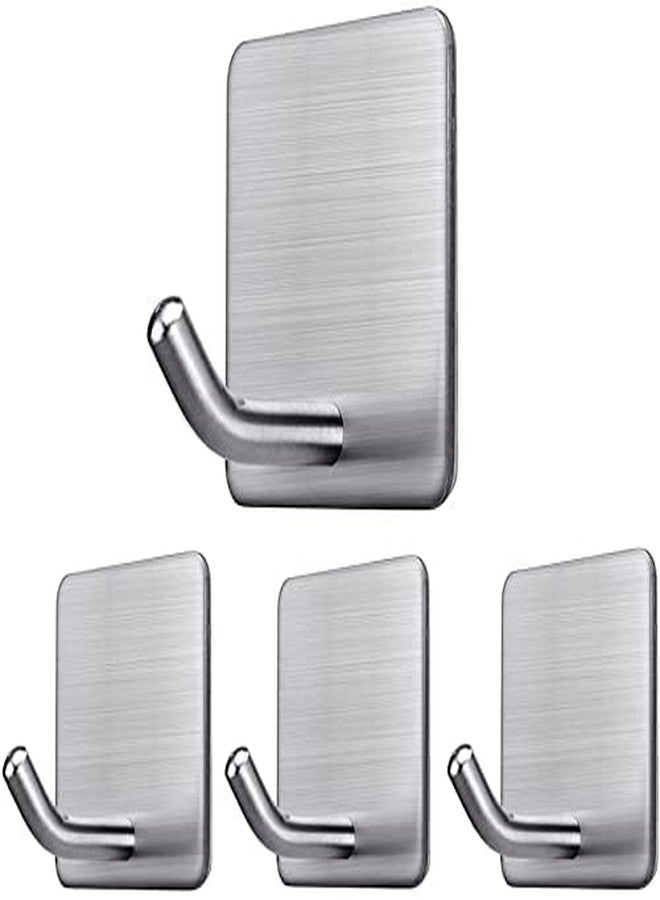 13 SOEME Stainless Steel Adhesive Towel Hooks - No Drill Required, Heavy Duty Waterproof Hooks for Hanging Towels, Keys, Clothes, and Bathroom, Kitchen, Shower Outdoor Organization (Silver, 2 Pcs) - Image 3