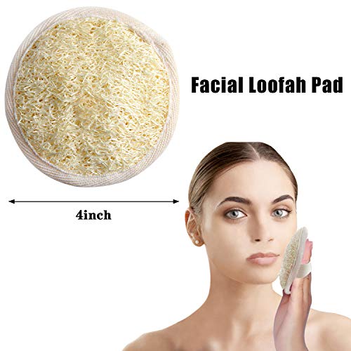 FEBSNOW Loofa Body Scrubber - 4 PCS Exfoliating Loofah Back Scrubber Natural Luffa Shower Bath Sponge Exfoliating Washcloth Face Scrubber Pad for Deep Clean & Invigorate Your Skin - Image 3
