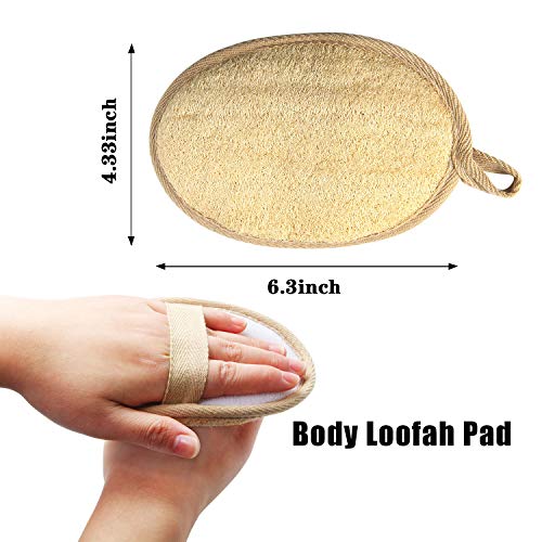 FEBSNOW Loofa Body Scrubber - 4 PCS Exfoliating Loofah Back Scrubber Natural Luffa Shower Bath Sponge Exfoliating Washcloth Face Scrubber Pad for Deep Clean & Invigorate Your Skin - Image 4