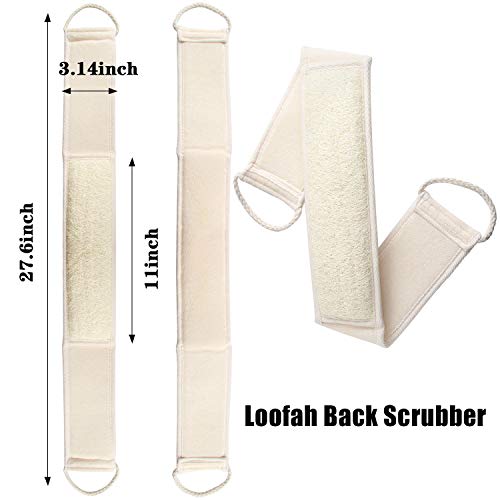 FEBSNOW Loofa Body Scrubber - 4 PCS Exfoliating Loofah Back Scrubber Natural Luffa Shower Bath Sponge Exfoliating Washcloth Face Scrubber Pad for Deep Clean & Invigorate Your Skin - Image 2