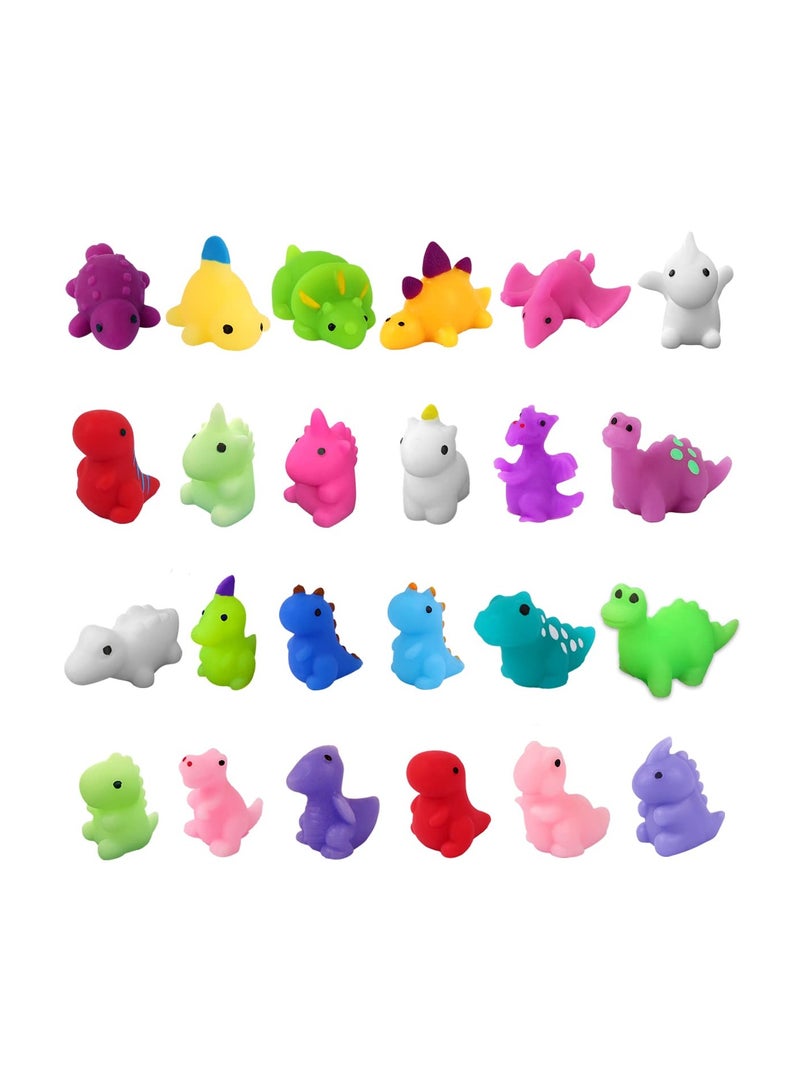 Mini Kawaii Dinosaur Mochi Squishy Toys - 50 Random Style Soft Fidget Stress Relief Squeeze Toys, Perfect for Party Bag Fillers and Birthday Gifts for Boys and Girls at Dinosaur Theme Parties. - Image 1